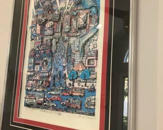 ARTWORK CHARLES FAZZINO INVASION OF GINZA 21"BY 16"