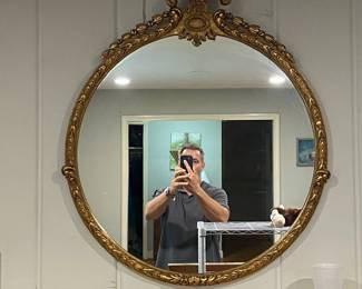 Antique mirror. One of two. Other one square and much more ornate and wood colored. $50 each. 