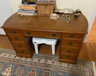 Vintage desk. Generally pretty good condition. Could use some reconditioning on the top. Drawers all work great. Dimensions to follow. $200. 