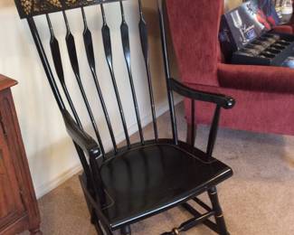 Nichols & Stone maple rocker, made in Massachusetts, marked on bottom