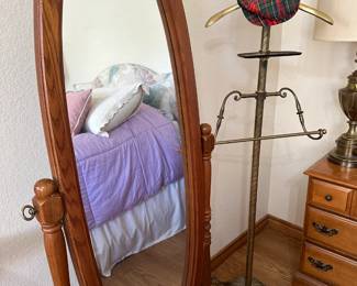 Stand Up Mirror and Butler Rack