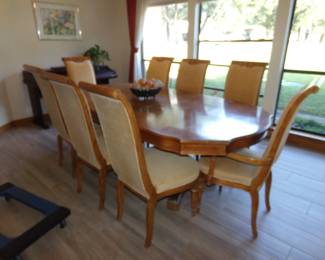 Formal Wood Dinning Table and Eight Matching Chairs priced to sell quick!!!!!