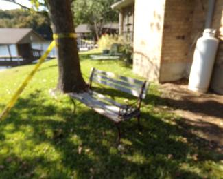 Wood and metal Bench