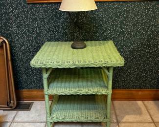 WICKER TABLE GREEN