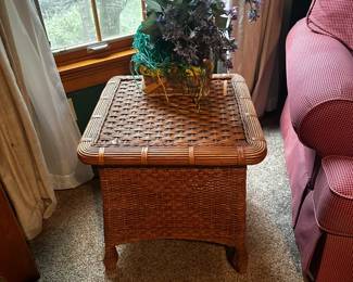 WICKER END TABLE