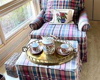 Club chair and ottoman