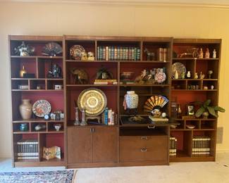 3 piece sectional mid century modern bookcase/desk