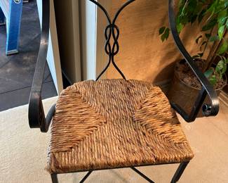 Iron and rattan chair