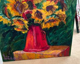 Sunflower painting by Lee Gibson