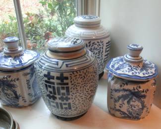 Blue & White Asian Ceramics
