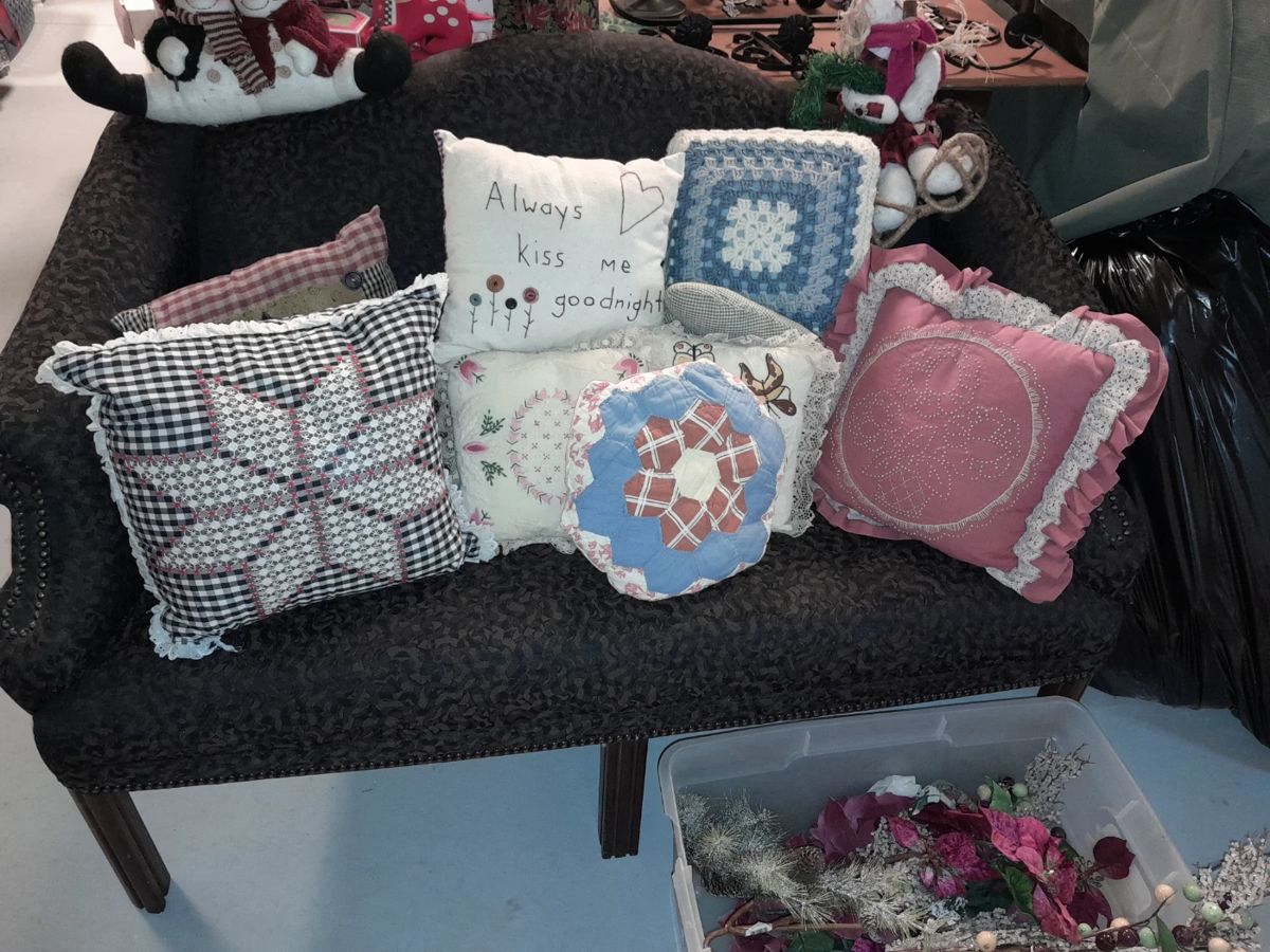 Couch with pillows