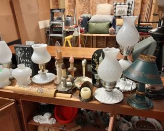 Lamps - milk glass
