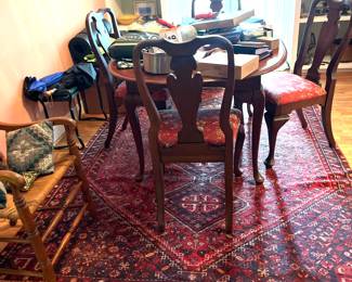 Formal queen and style dining table, and chairs