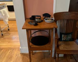 Antique pumpkin, pine side table