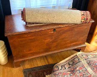 Antique pine blanket chest