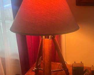 Nautical Vintage Wooden Table /Desk Lamp Tripod Stand l