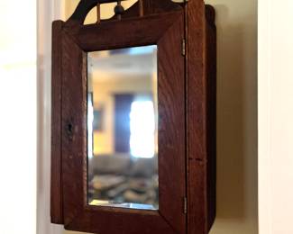 Antique Pine wood mirror /cabinet 