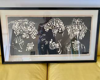 "Justices" by Pat Golden, Wood Cut - SIgned and Dated