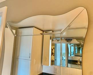 Large Wavy Beveled Mirror