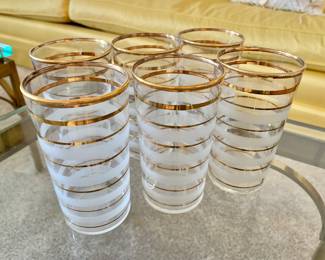 Vintage Gold Stripe Tumblers