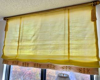 Vintage Silk Shade and Brass Rod