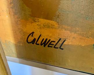 Large Vintage Signed Colwell Chinoiserie Painting