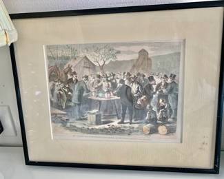 "The October Election - Pennsylvania Miners at the Polls" Framed Print