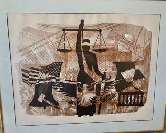 "Law" Lithograph, Signed, Titled and Inscribed