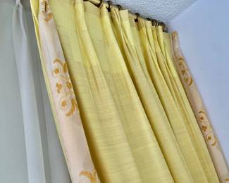 Vintage Silk Drapes and Brass Rod