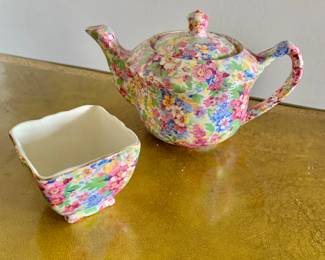 "Apple Blossom" Teapot and Sugar