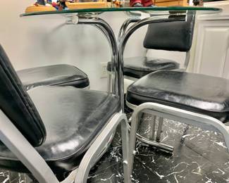 Vintage/MCM Chrome and Glass Table Set