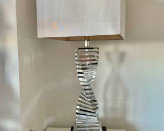 George Kovac Style Acrylic Stacked and Twisted Table Lamp