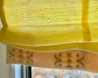 Vintage Silk Shade and Brass Rod