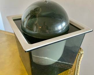 Vintage Atomic MCM Smoked Gray Acrylic Hot Cold Ice Bucket with Lid