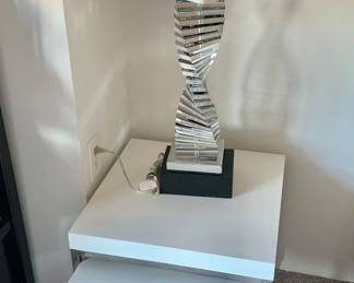 George Kovac Style Acrylic Stacked and Twisted Table Lamp