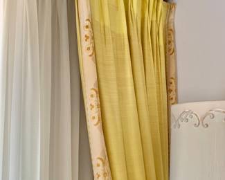 Vintage Silk Drapes and Brass Rod