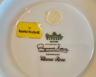 Rosenthal Germany Raymond Lowey Classic Modern, "Classic Rose" Fine Dinnerware