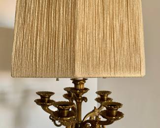 Pair of Napoleon III Ormolu and Six Light Candelabras