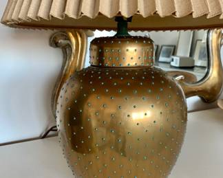 MCM Ceramic Studded Table Lamp
