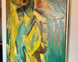 Large Vintage Signed Colwell Chinoiserie Painting