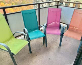 Set of 4 Colorful Sling Chairs