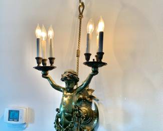 French Ormolu "Putto" Six Light Candelabrum, Last Quarter 19th Century