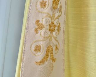 Vintage Silk Drapes and Brass Rod