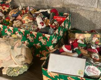 Boatloads of antique and vintage Christmas decorations