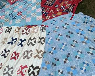 Nice group of quilt tops, also some nice finished older quilts
