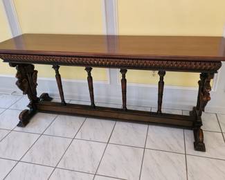 heavy, carved hall table