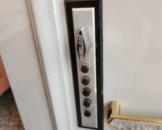 AVAILABLE FOR PRE-SALE: Large wall unit, (10' long x 12' tall approx). Has 2 matching side cabinets, each w a combination locking drawer. Buyer responsible for removing from wall and loading.  $1,000.00 for all 4 pieces OR best reasonable offer