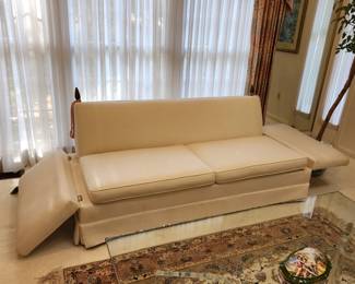 white cloth George Smith Knole drop-arm sofa 