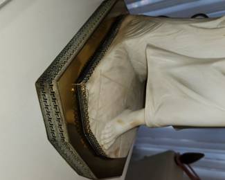 alabaster bust lamp, signed on back