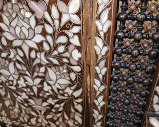 Moroccan chair and mirror with Mother of Pearl inlay